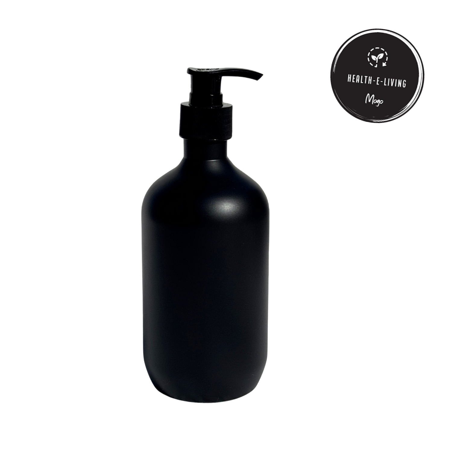 Plastic Bottle with Pump Top - Black