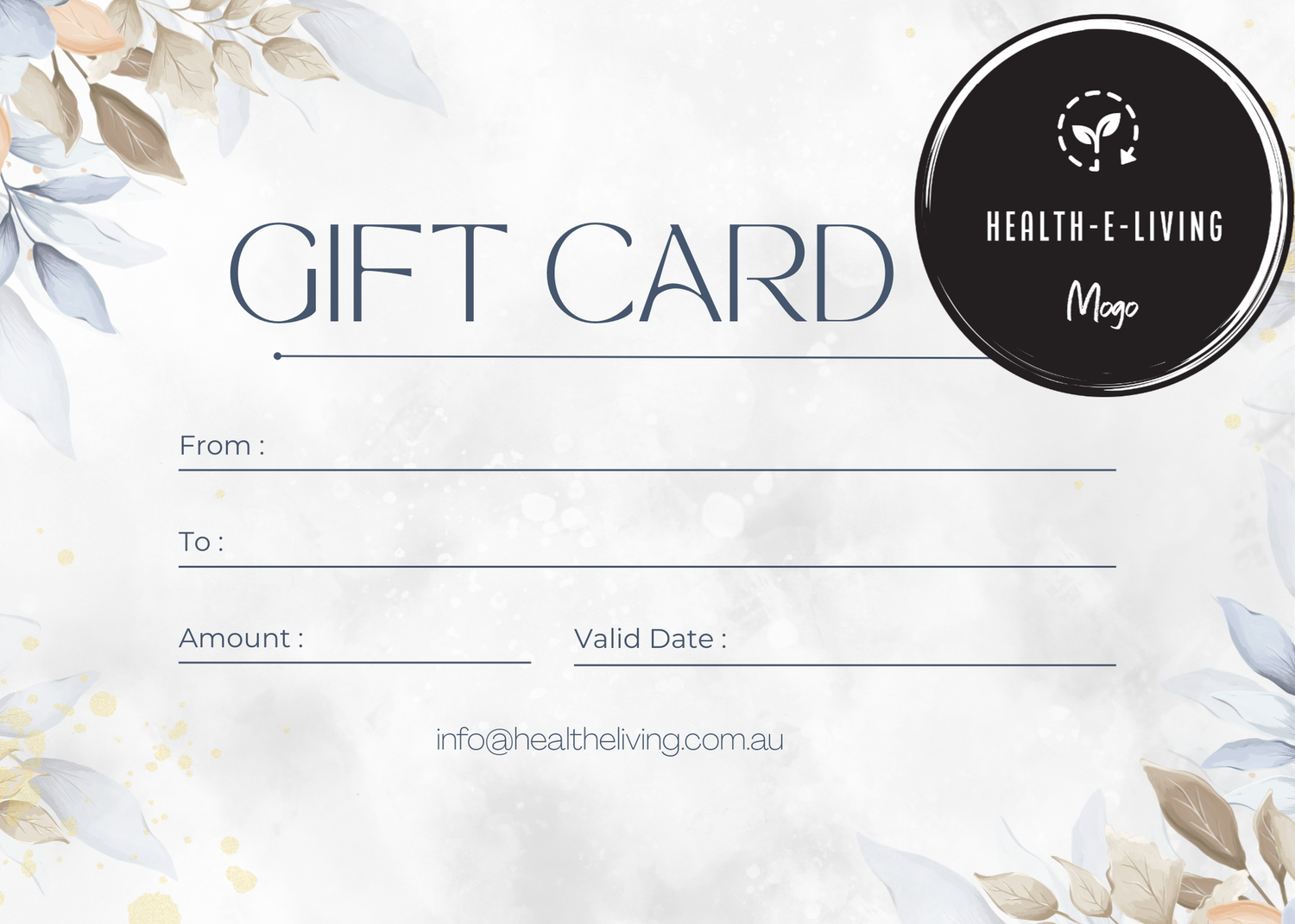 HEALTH-E-LIVING Gift Voucher
