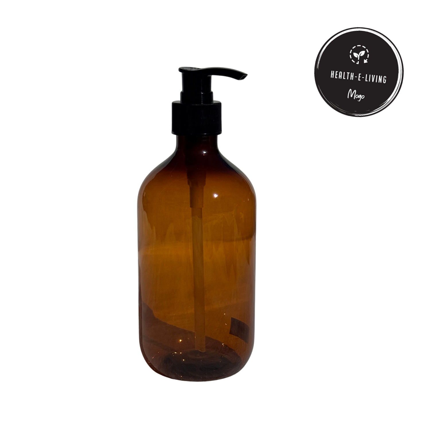 Plastic Bottle with Pump Top - Amber